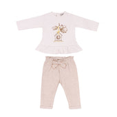 Everything Must Change (EMC) Baby Girl Ivory and Beige Legging Set